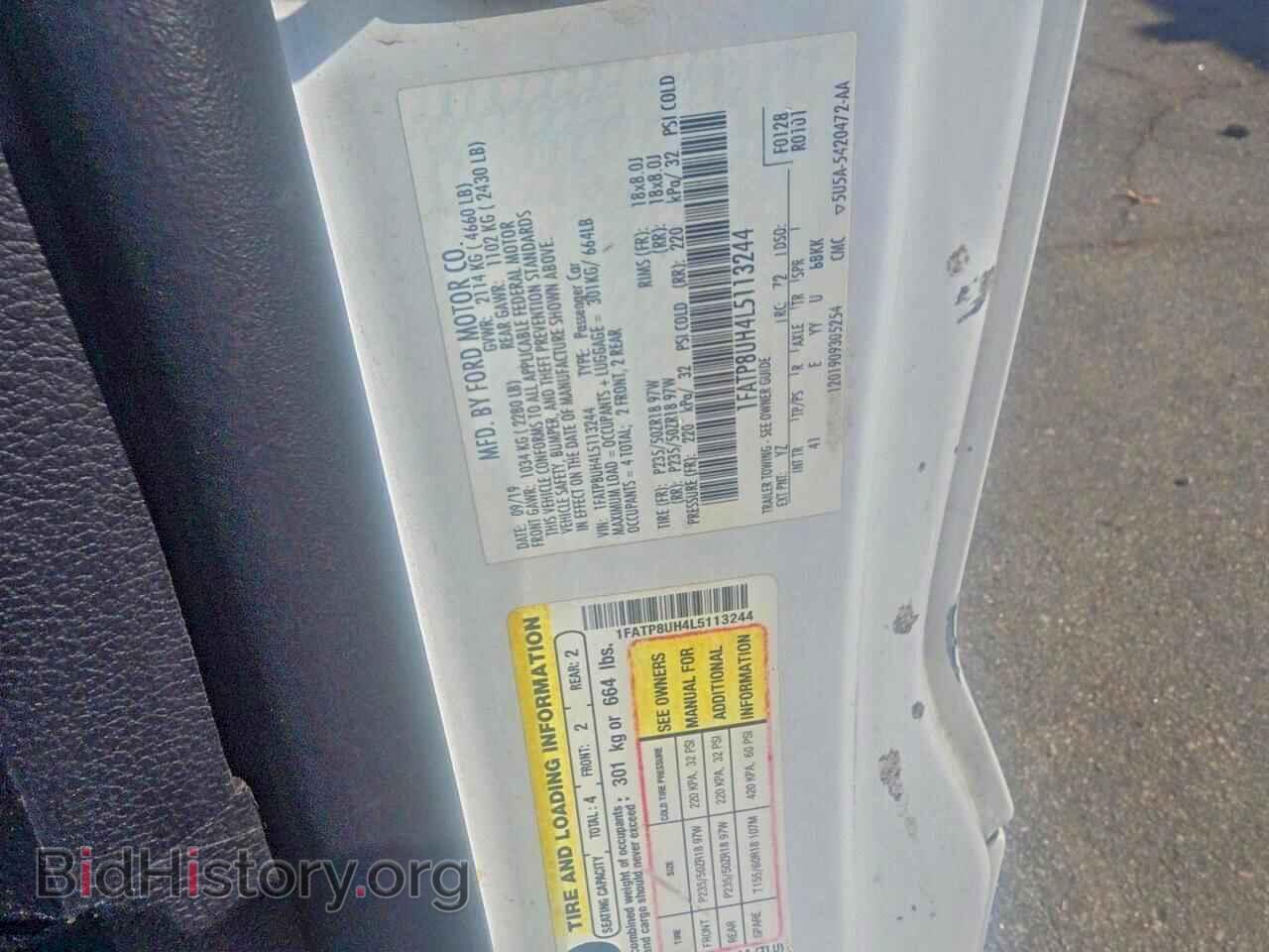 2020 FORD ALL Models - VIN: 1FATP8UH4L5113244 - Фото 10