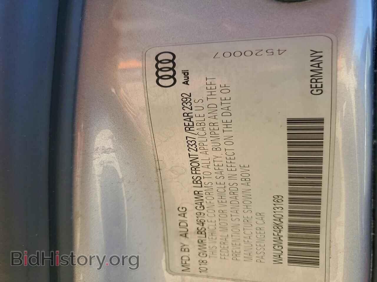 2019 AUDI A4 - VIN: WAUGMAF48KA013169 - Фото 12