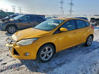 2012 Ford FOCUS SE, yellow — VIN 1FAHP3K25CL248459, Copart
