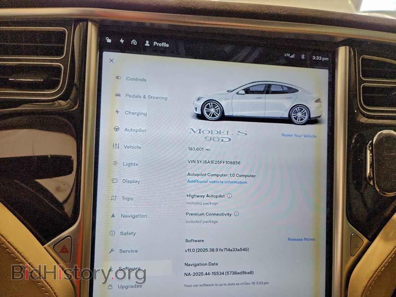 2015 TESLA MODEL S - VIN: 5YJSA1E25FF108856 - Фото 9
