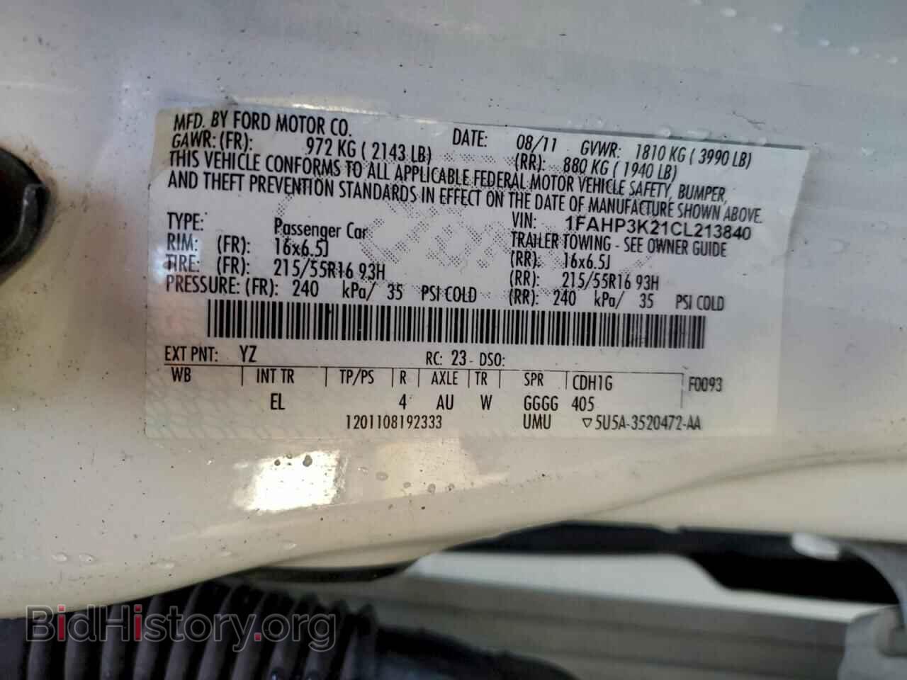 2012 FORD FOCUS - VIN: 1FAHP3K21CL213840 - Фото 13