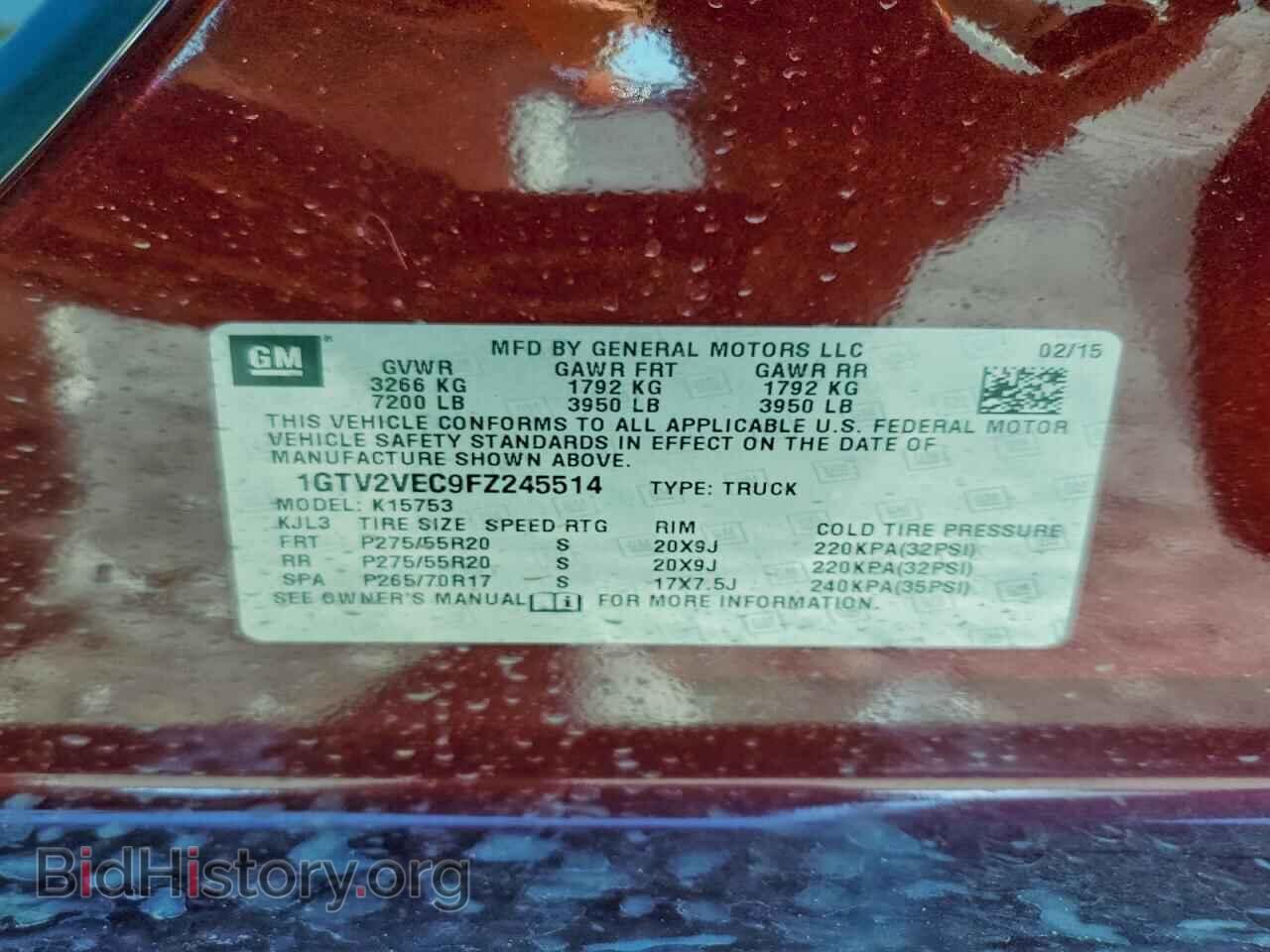 2015 GMC SIERRA - VIN: 1GTV2VEC9FZ245514 - Фото 12