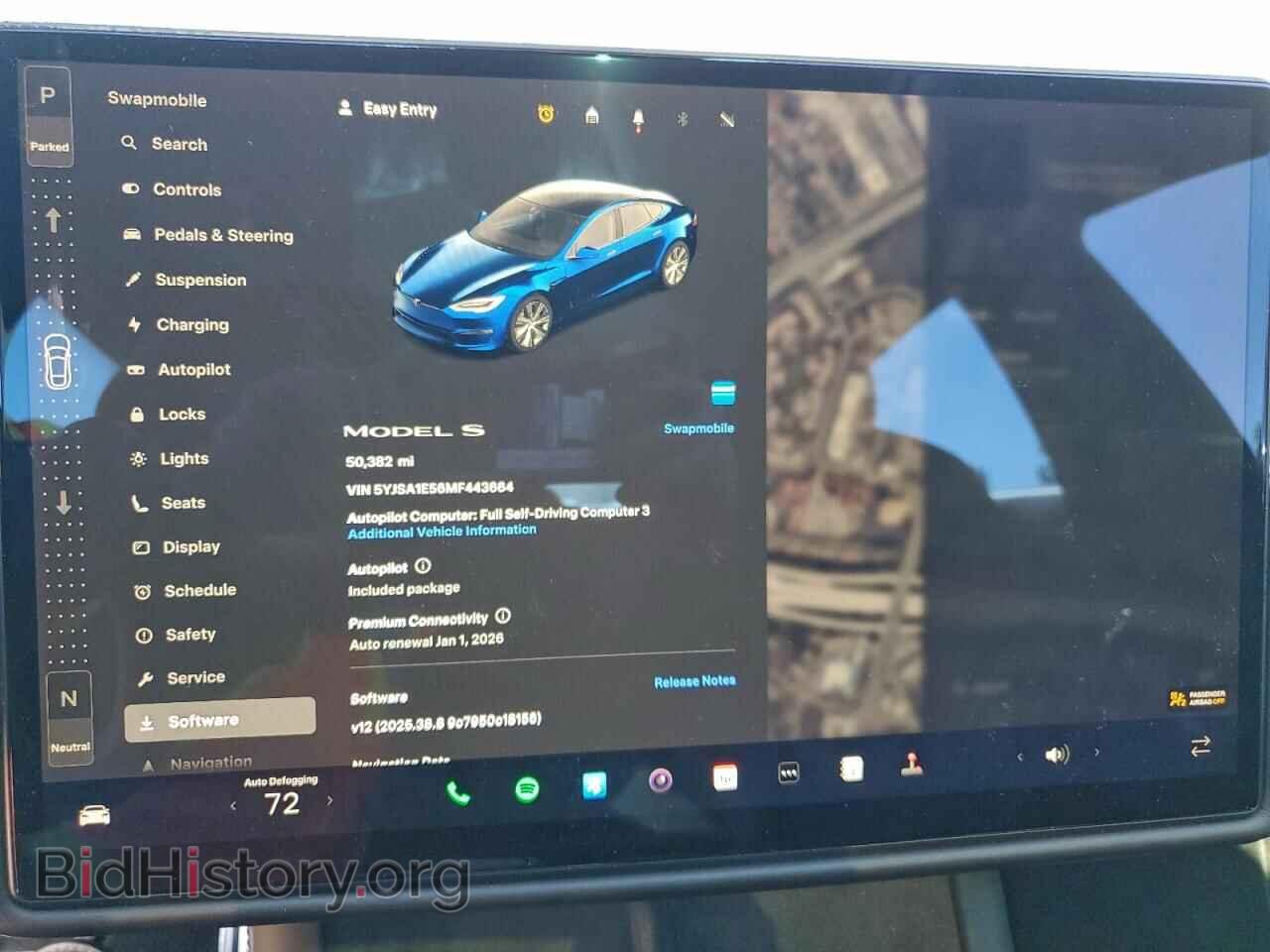 2021 TESLA MODEL S - VIN: 5YJSA1E56MF443664 - Фото 9