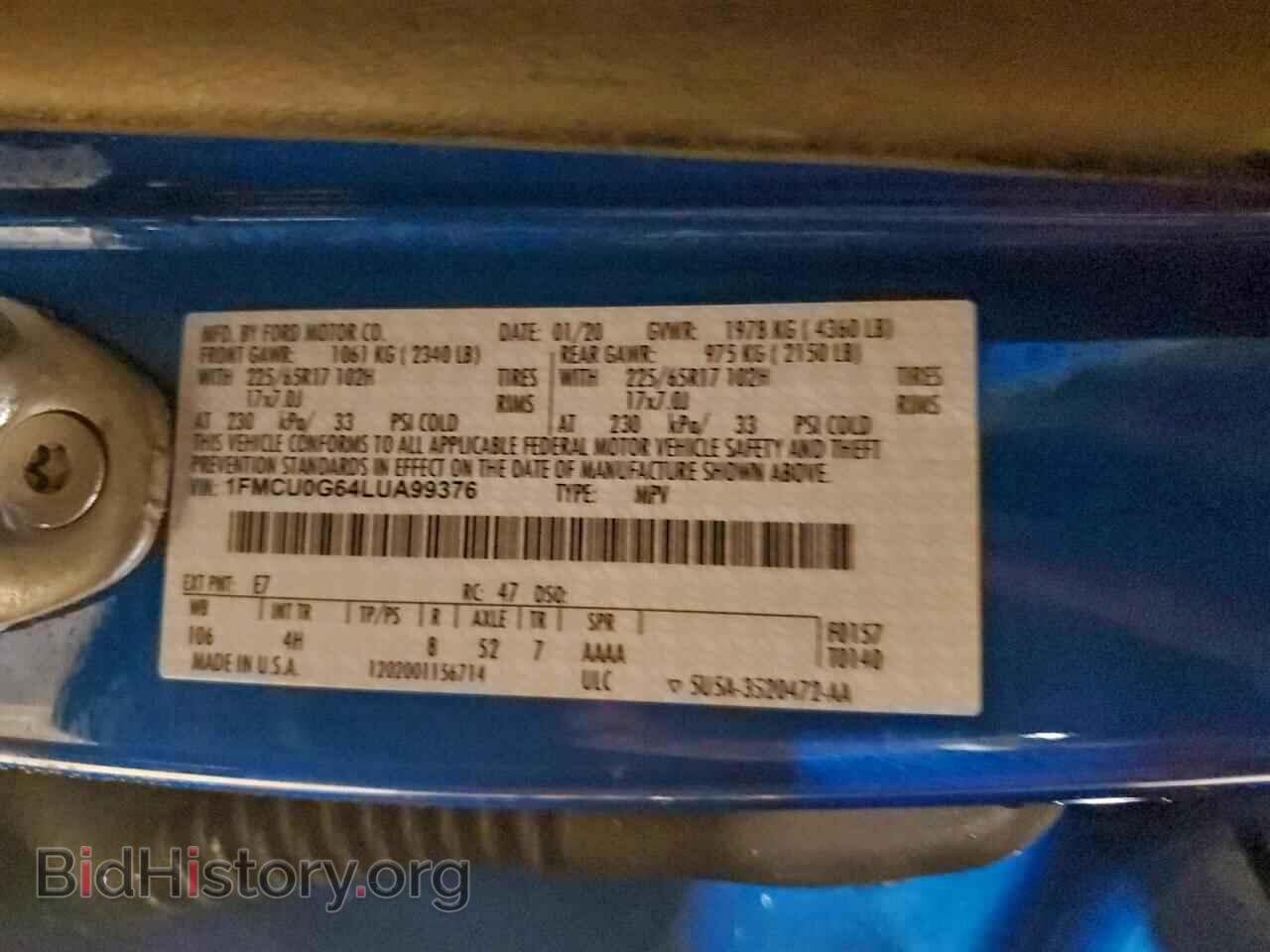 2020 FORD ESCAPE - VIN: 1FMCU0G64LUA99376 - Photo 13