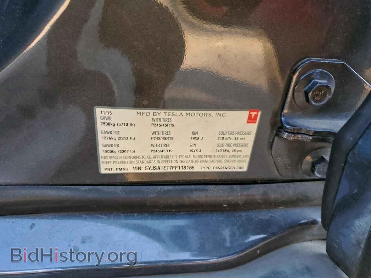 2015 TESLA MODEL S - VIN: 5YJSA1E17FF118165 - Фото 12