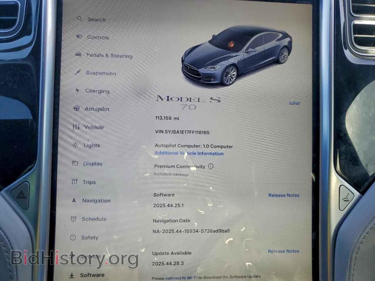 2015 TESLA MODEL S - VIN: 5YJSA1E17FF118165 - Фото 9