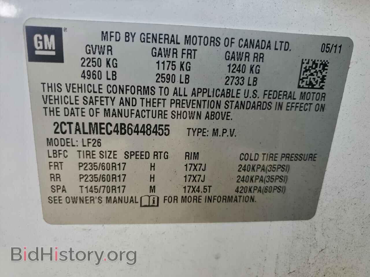 2011 GMC TERRAIN - VIN: 2CTALMEC4B6448455 - Photo 13