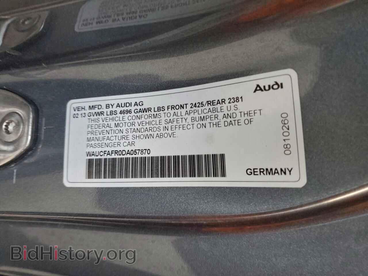 2013 AUDI A5 - VIN: WAUCFAFR0DA057870 - Фото 12