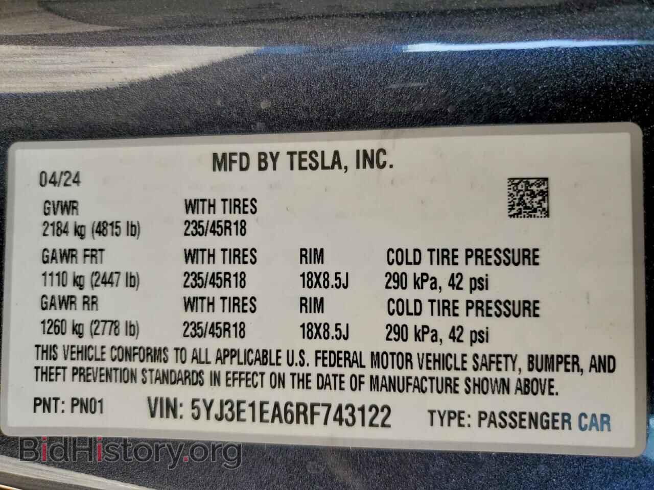 2024 TESLA MODEL 3 - VIN: 5YJ3E1EA6RF743122 - Photo 13