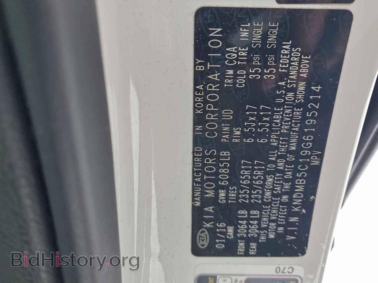 2016 KIA All Models - VIN: KNDMB5C19G6195214 - Photo 13