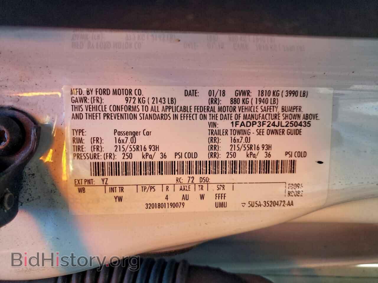 2018 FORD FOCUS - VIN: 1FADP3F24JL250435 - Фото 12