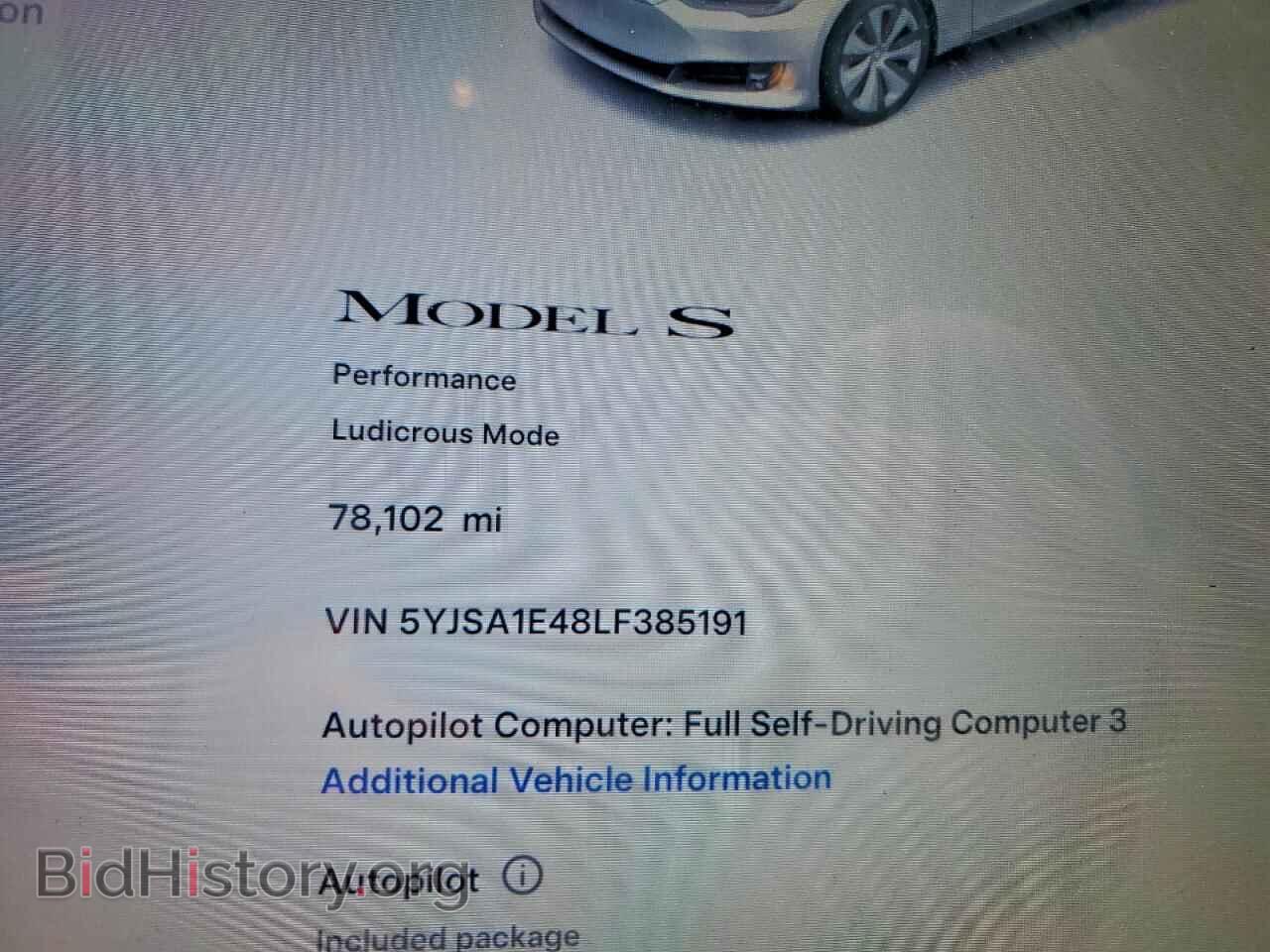 2020 TESLA MODEL S - VIN: 5YJSA1E48LF385191 - Фото 9