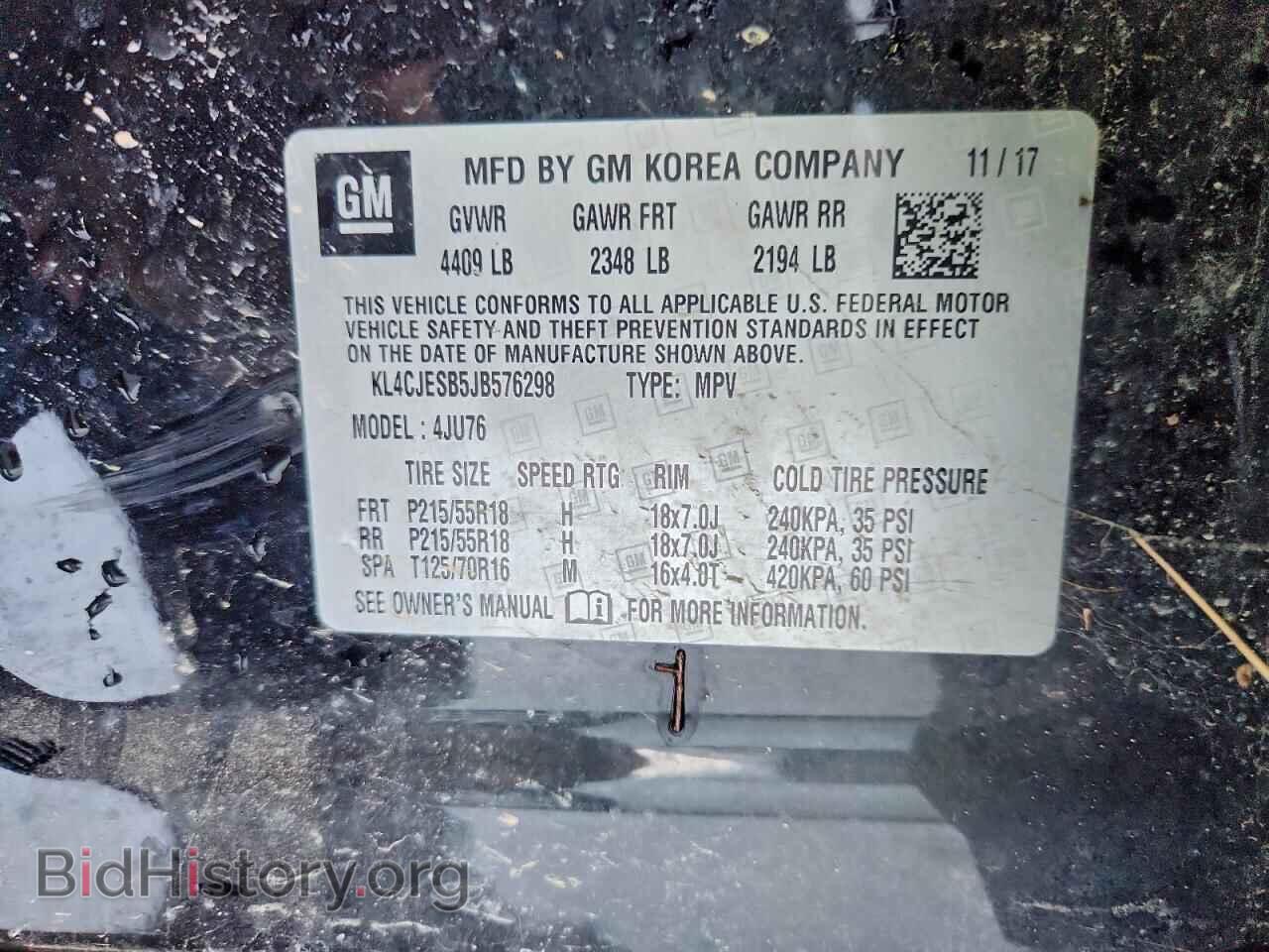 2018 BUICK ENCORE - VIN: KL4CJESB5JB576298 - Photo 13
