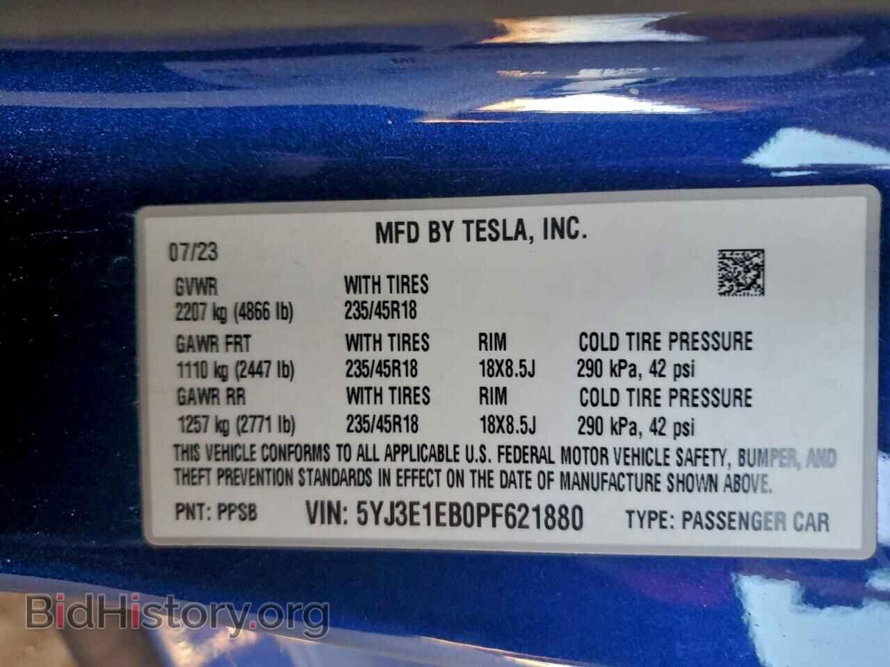 2023 TESLA MODEL 3 - VIN: 5YJ3E1EB0PF621880 - Фото 13