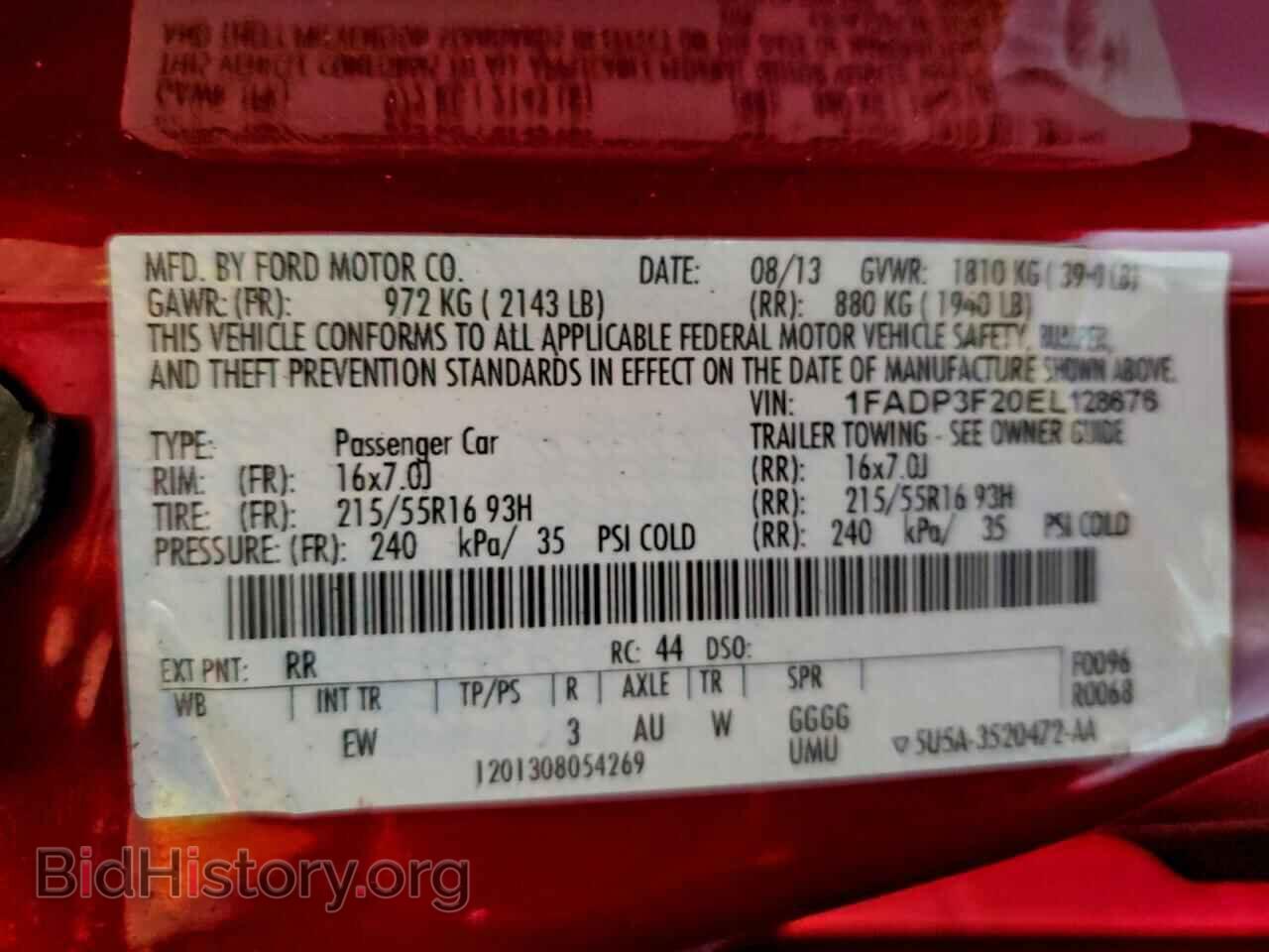 2014 FORD FOCUS - VIN: 1FADP3F20EL128676 - Фото 12