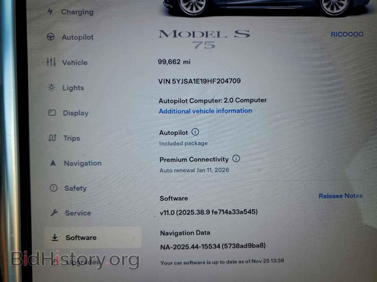 2017 TESLA MODEL S - VIN: 5YJSA1E19HF204709 - Фото 9