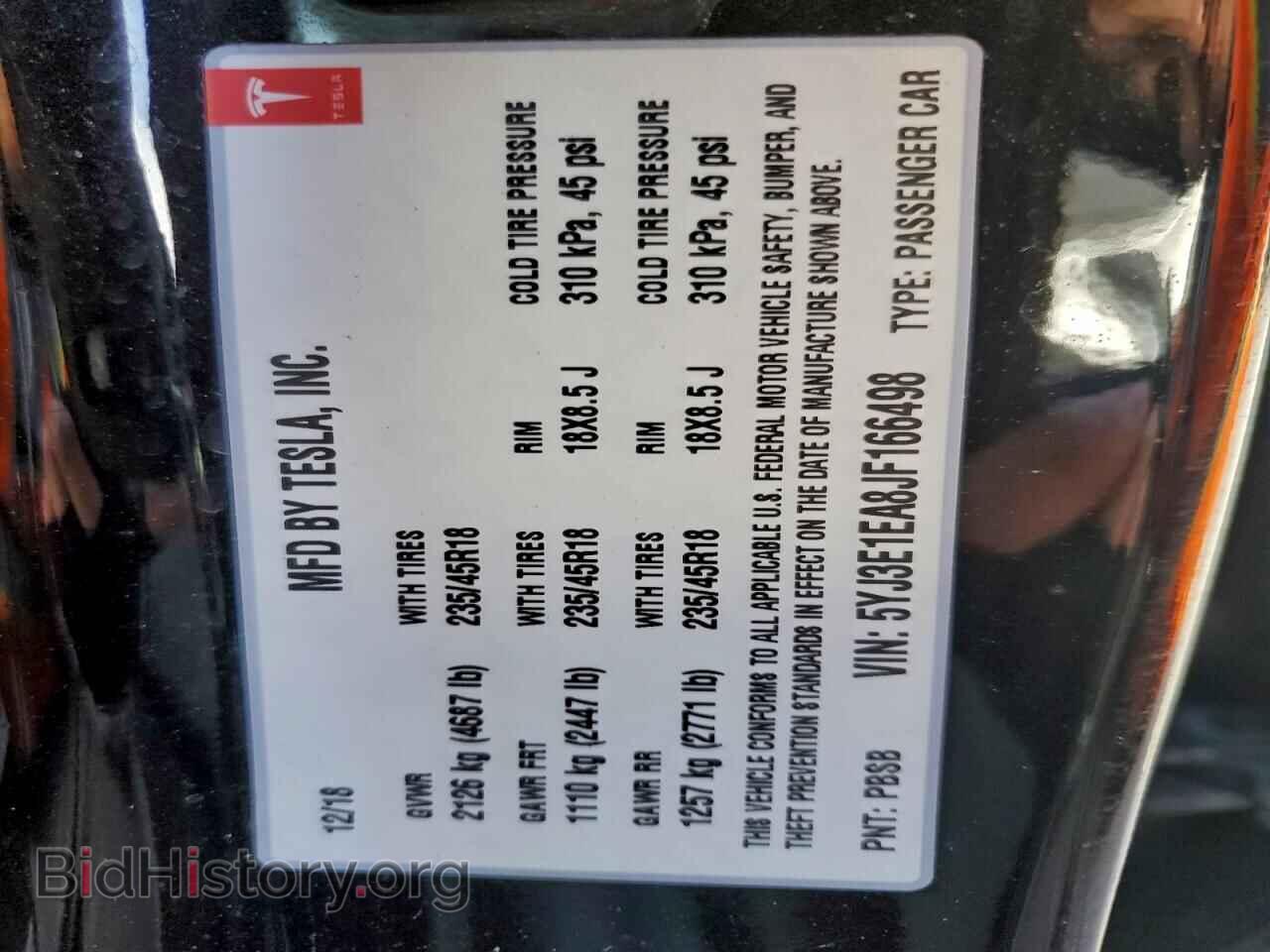 2018 TESLA MODEL 3 - VIN: 5YJ3E1EA8JF166498 - Photo 13