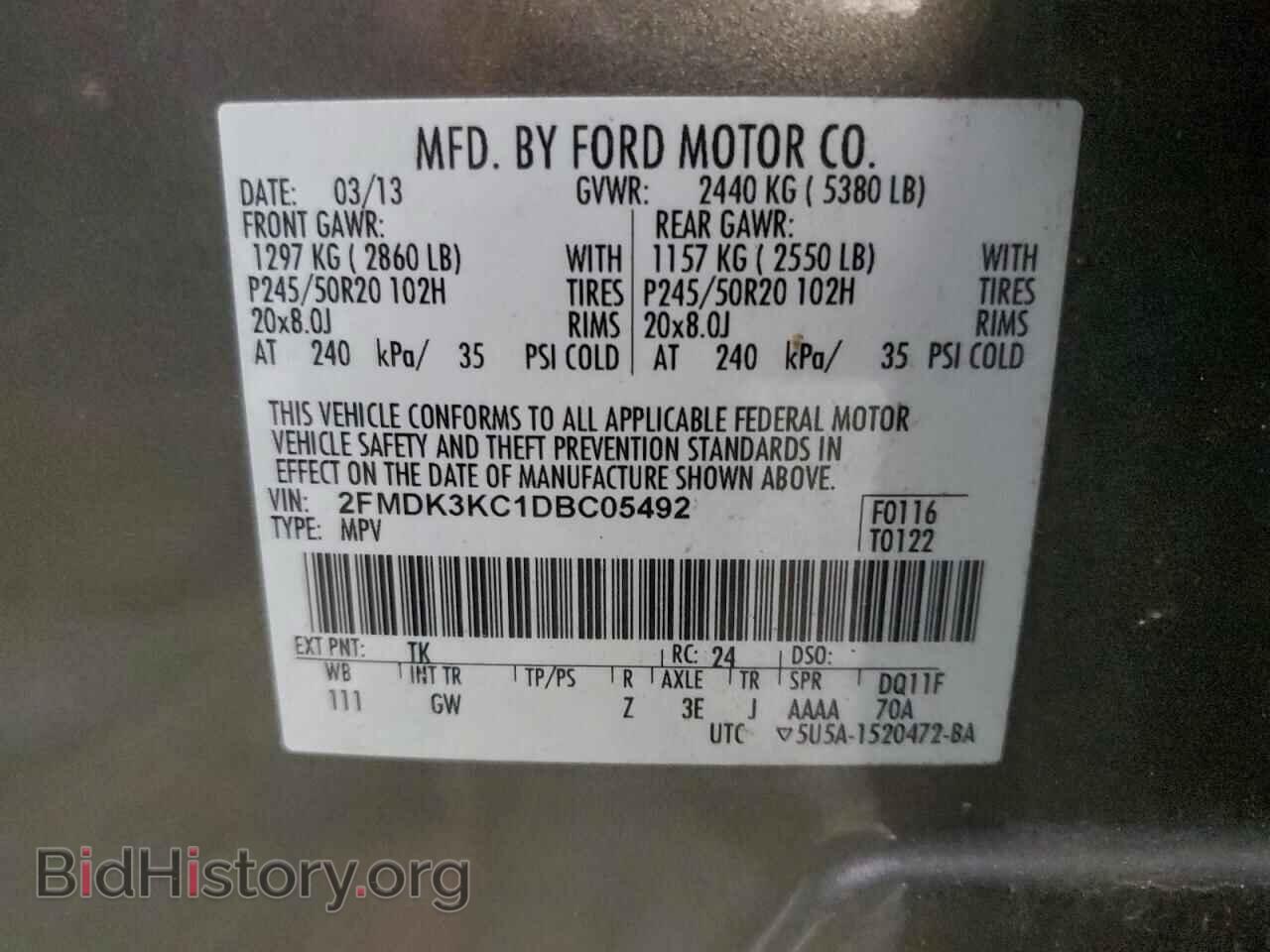 2013 FORD EDGE - VIN: 2FMDK3KC1DBC05492 - Photo 13