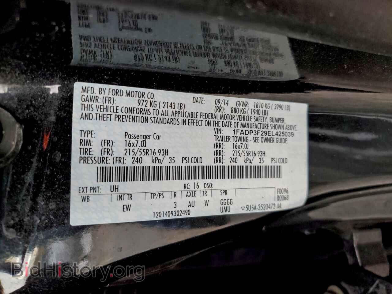 2014 FORD FOCUS - VIN: 1FADP3F29EL425039 - Фото 13