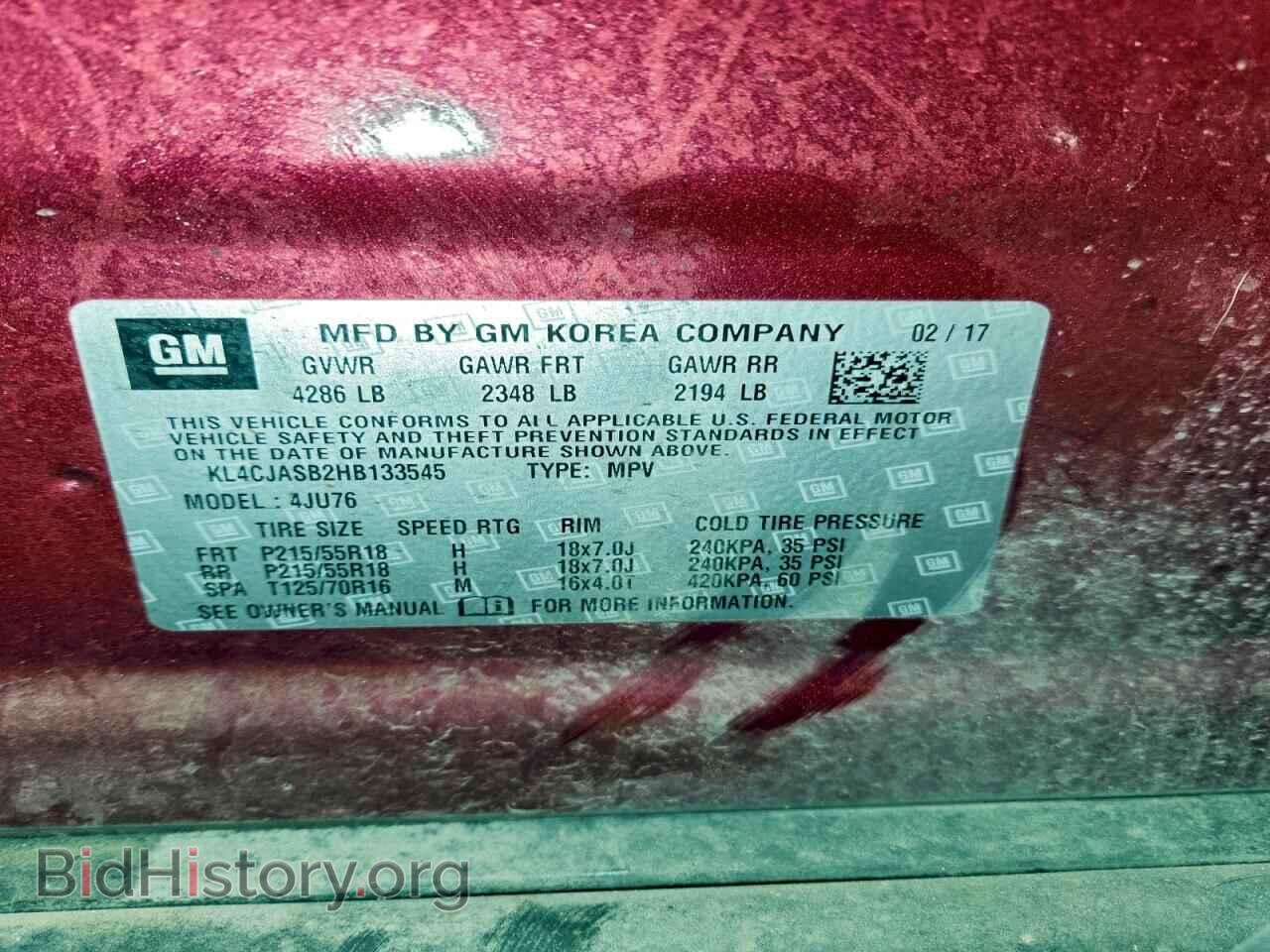 2017 BUICK ENCORE - VIN: KL4CJASB2HB133545 - Фото 12