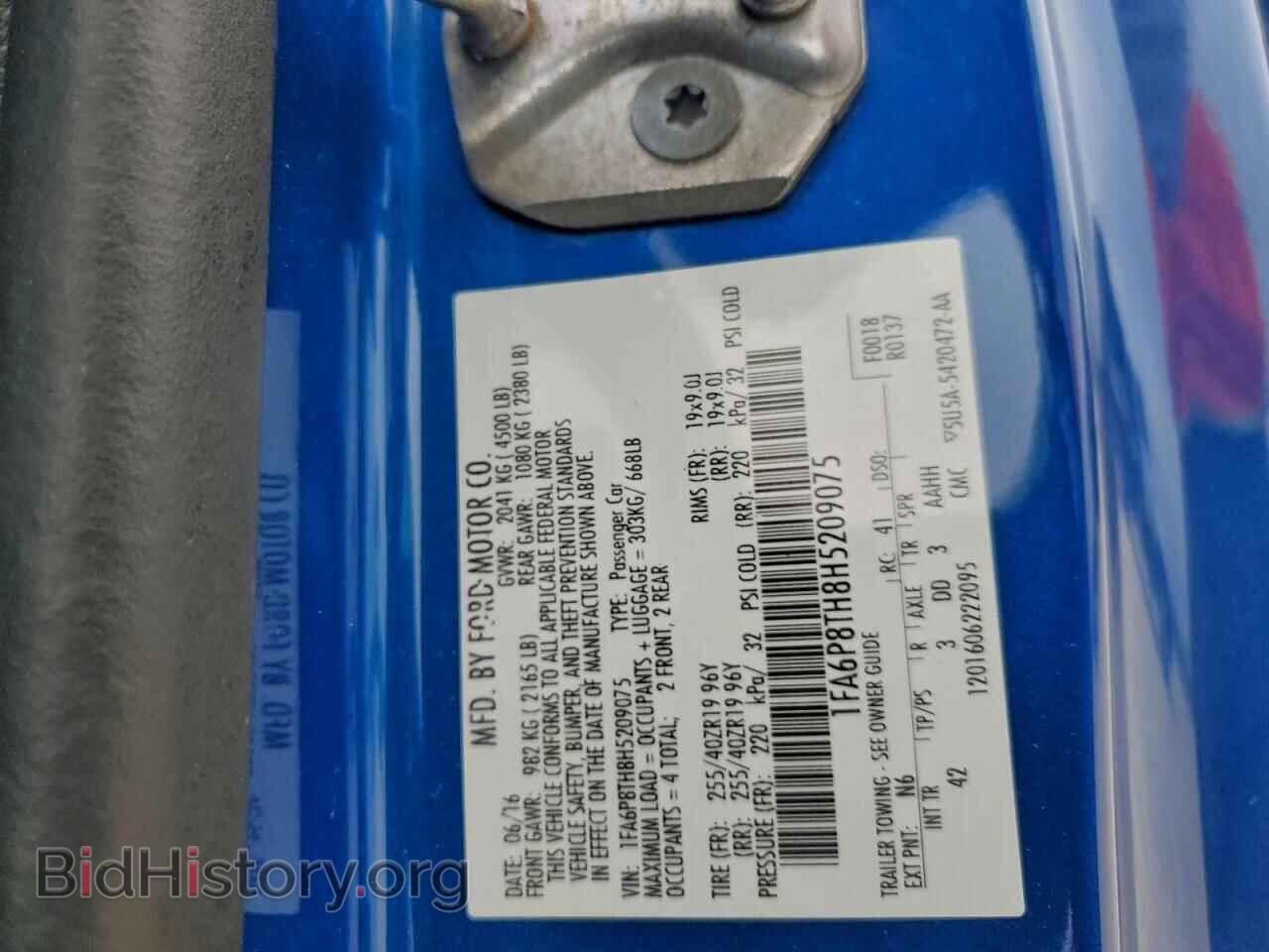 2017 FORD ALL Models - VIN: 1FA6P8TH8H5209075 - Photo 12