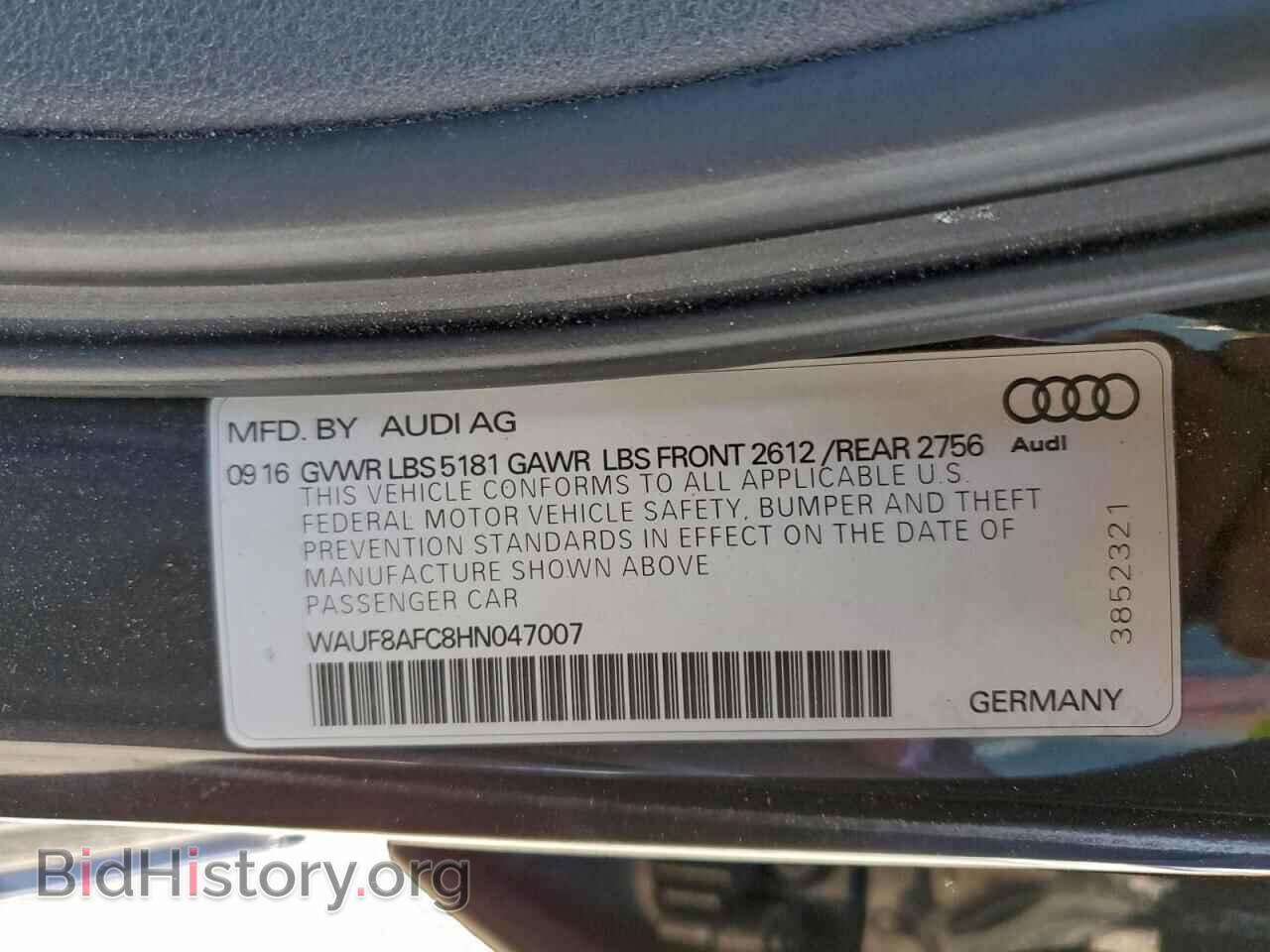 2017 AUDI A6 - VIN: WAUF8AFC8HN047007 - Фото 12