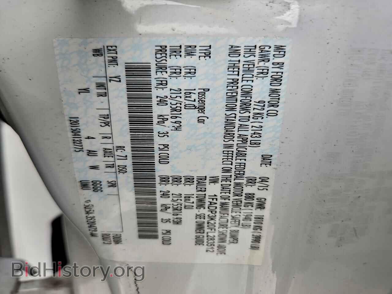 2015 FORD FOCUS - VIN: 1FADP3K20FL283512 - Фото 12