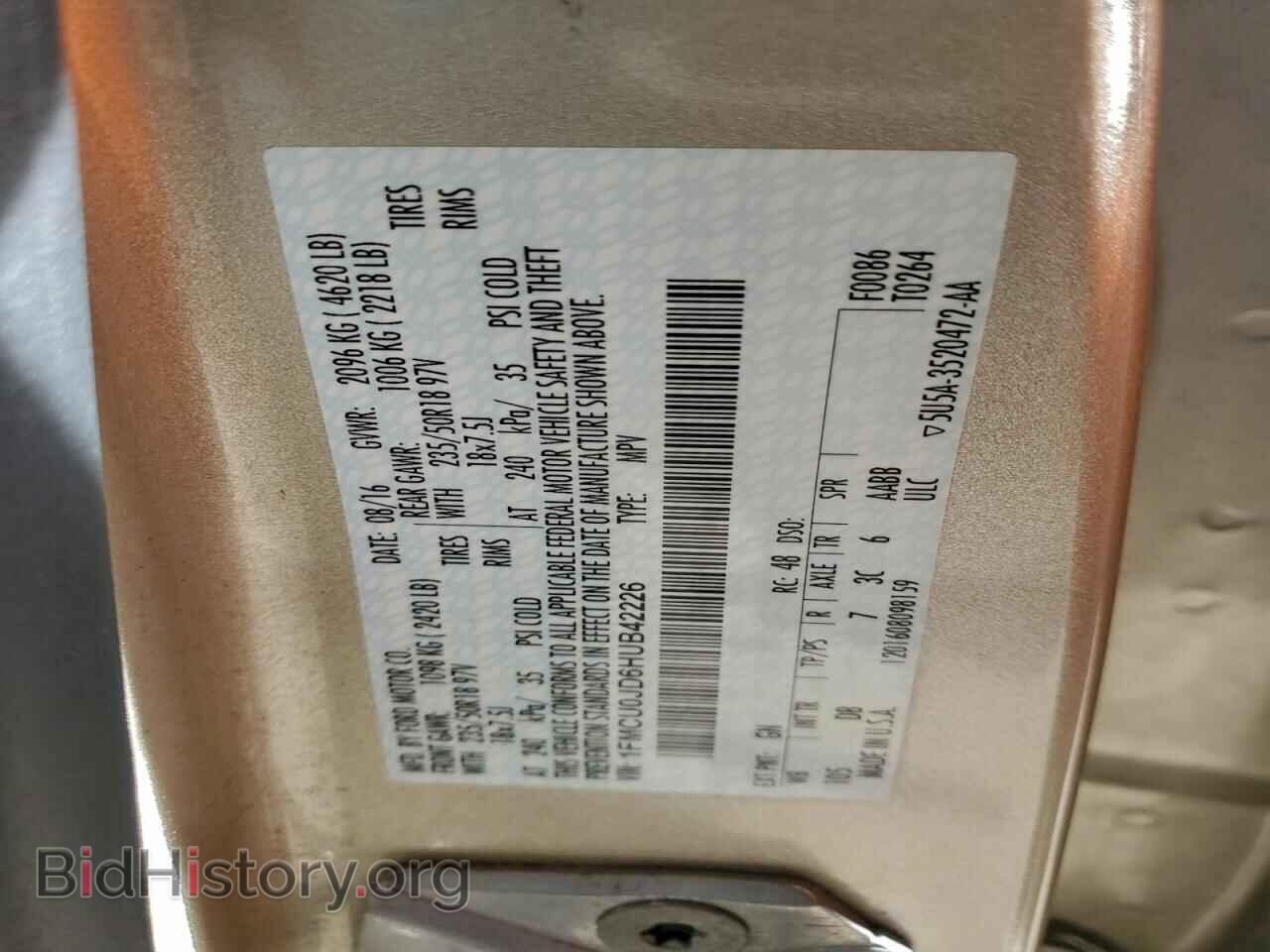 2017 FORD ESCAPE - VIN: 1FMCU0JD6HUB42226 - Photo 13