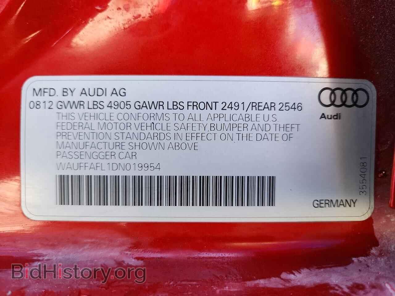 2013 AUDI A4 - VIN: WAUFFAFL1DN019954 - Фото 12