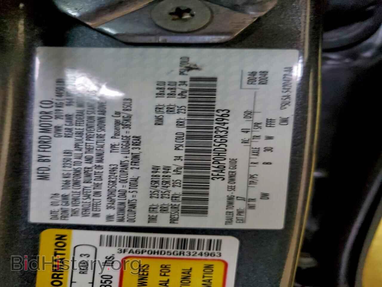 2016 FORD FUSION - VIN: 3FA6P0HD5GR324963 - Фото 12