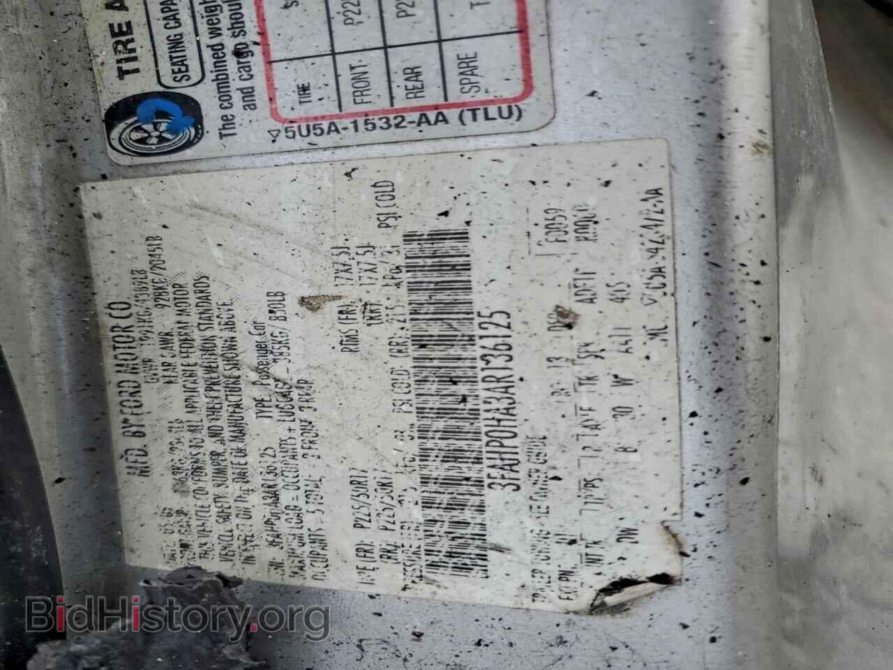2010 FORD FUSION - VIN: 3FAHP0HA3AR136125 - Фото 12