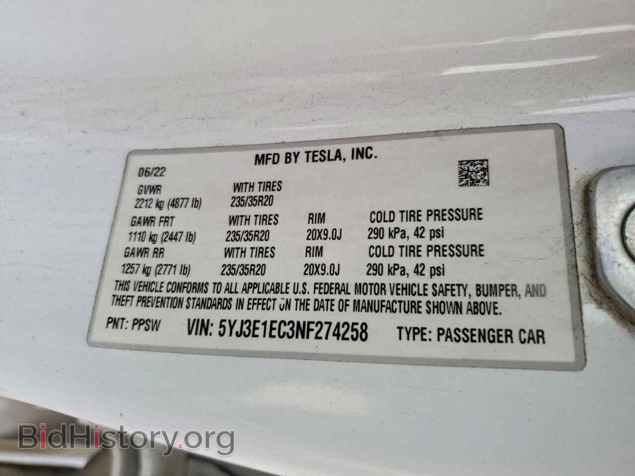 2022 TESLA MODEL 3 - VIN: 5YJ3E1EC3NF274258 - Photo 12