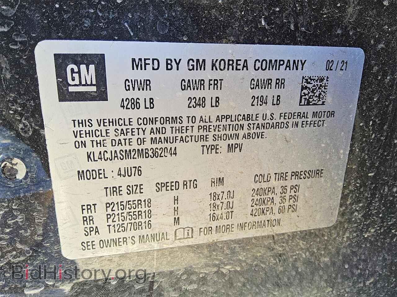2021 BUICK ENCORE - VIN: KL4CJASM2MB362044 - Фото 13