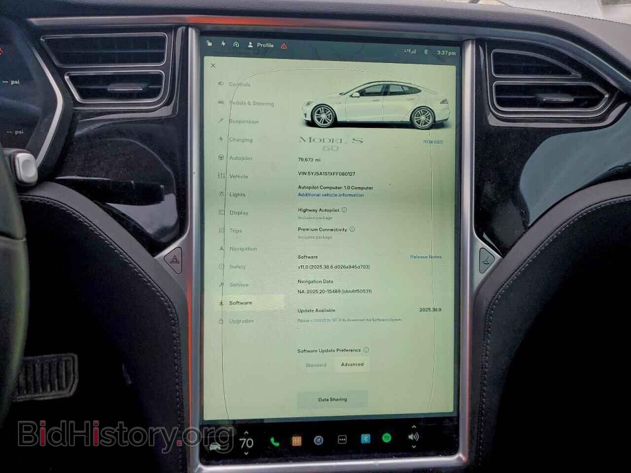 2015 TESLA MODEL S - VIN: 5YJSA1S1XFF080127 - Photo 9