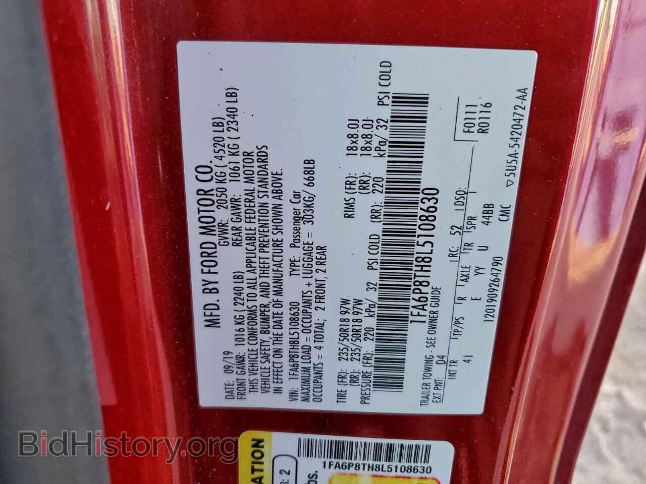 2020 FORD ALL Models - VIN: 1FA6P8TH8L5108630 - Photo 12