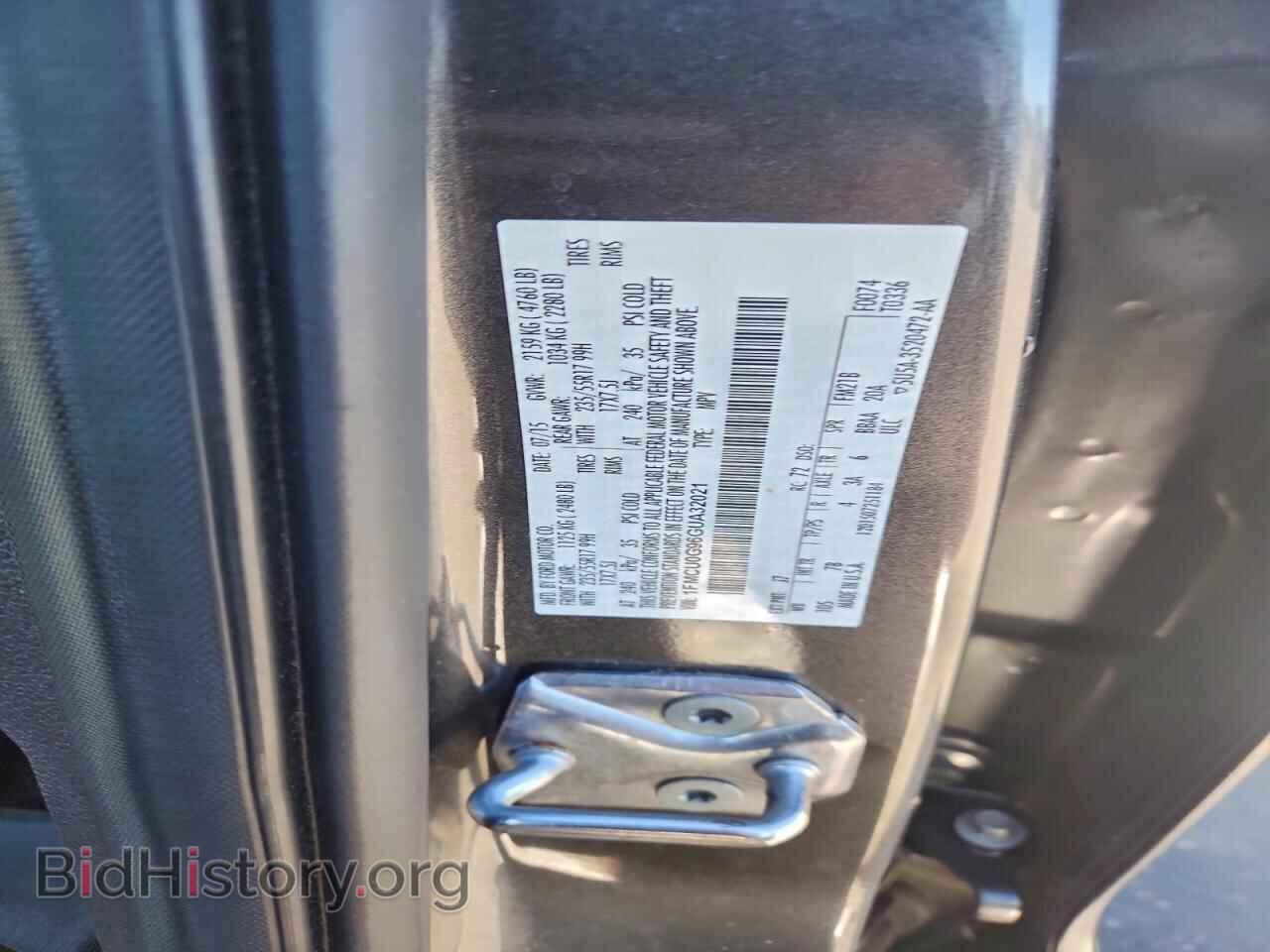2016 FORD ESCAPE - VIN: 1FMCU0G96GUA32021 - Photo 13