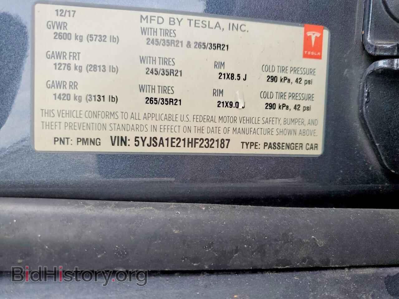 2017 TESLA MODEL S - VIN: 5YJSA1E21HF232187 - Photo 12
