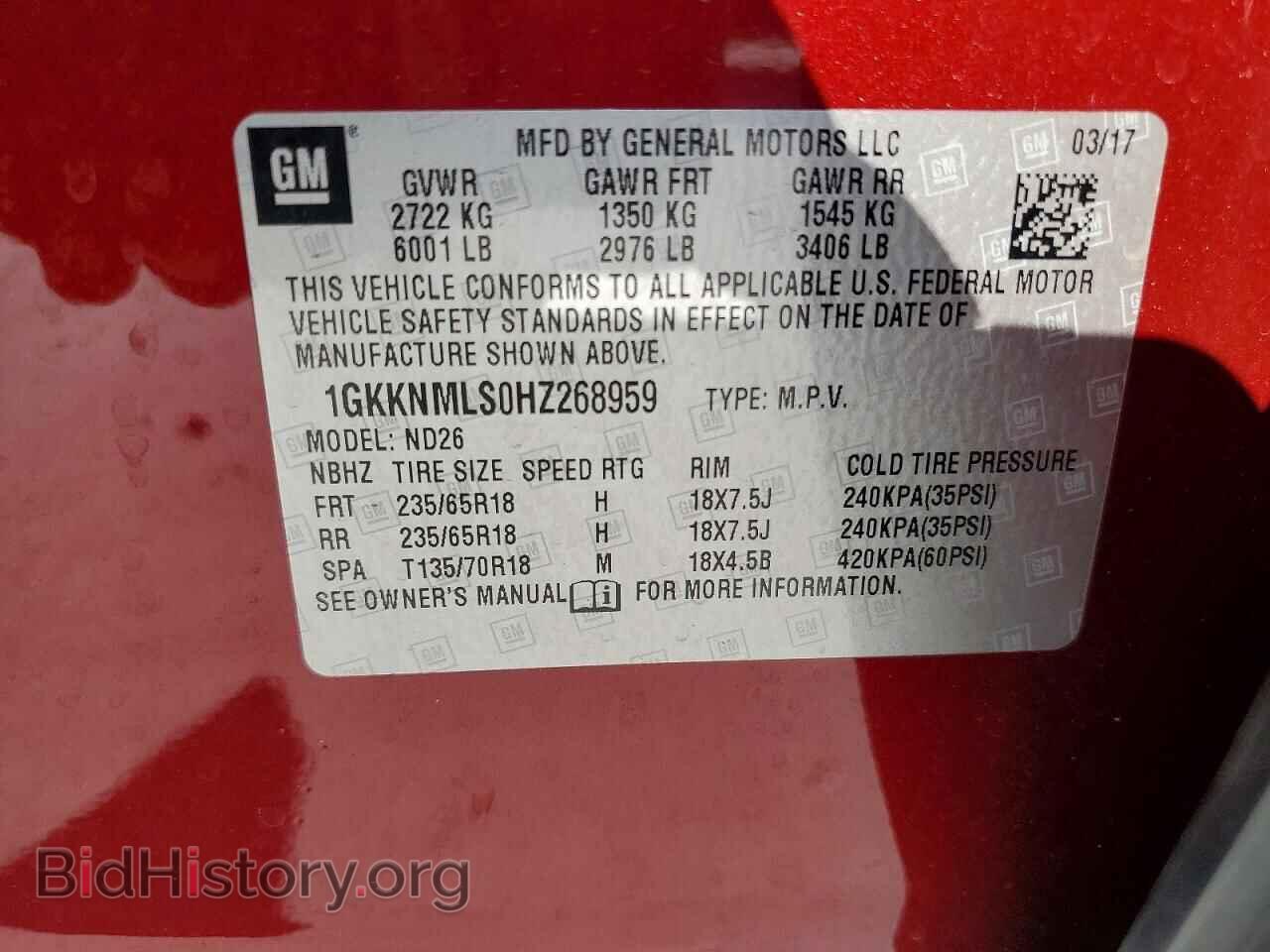 2017 GMC ACADIA - VIN: 1GKKNMLS0HZ268959 - Фото 14