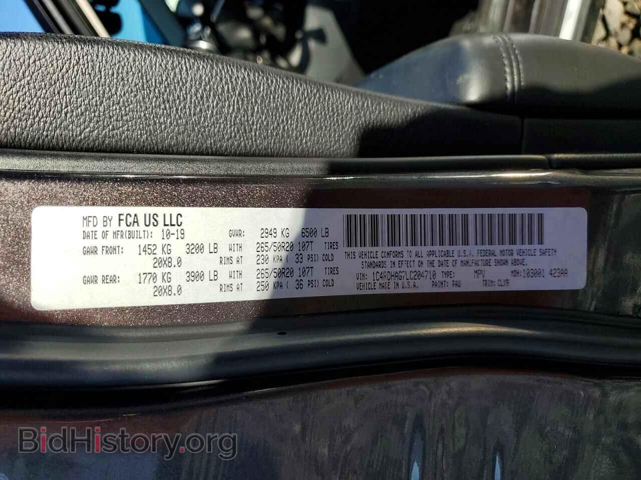2020 DODGE DURANGO - VIN: 1C4RDHAG7LC204710 - Photo 14