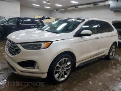2019 Ford EDGE Titanium, white — VIN 2FMPK4K95KBB83159, Copart
