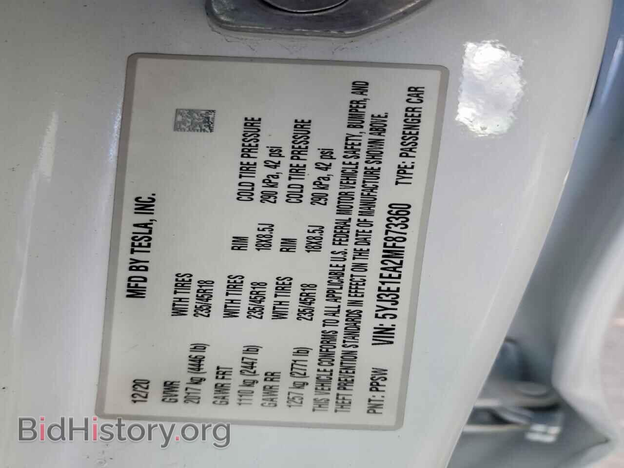 2021 TESLA MODEL 3 - VIN: 5YJ3E1EA2MF873360 - Photo 12