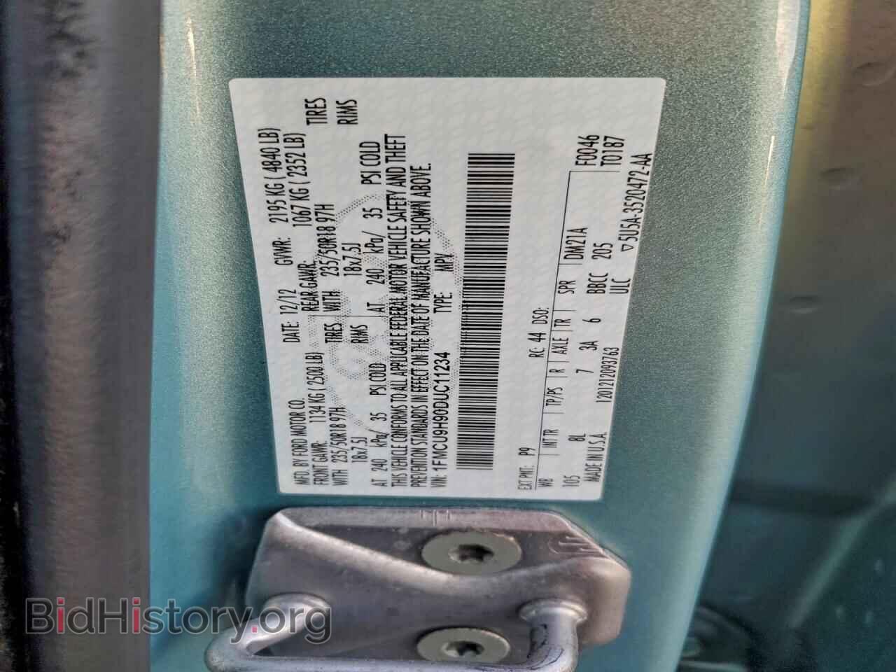2013 FORD ESCAPE - VIN: 1FMCU9H90DUC11234 - Фото 13