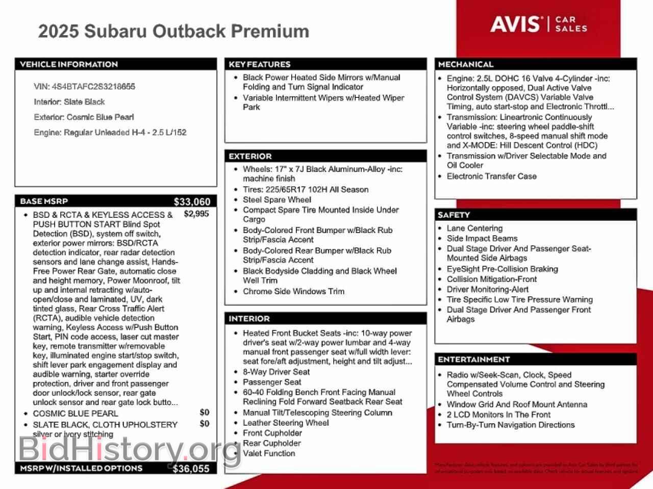 2025 SUBARU OUTBACK - VIN: 4S4BTAFC2S3218655 - Фото 13