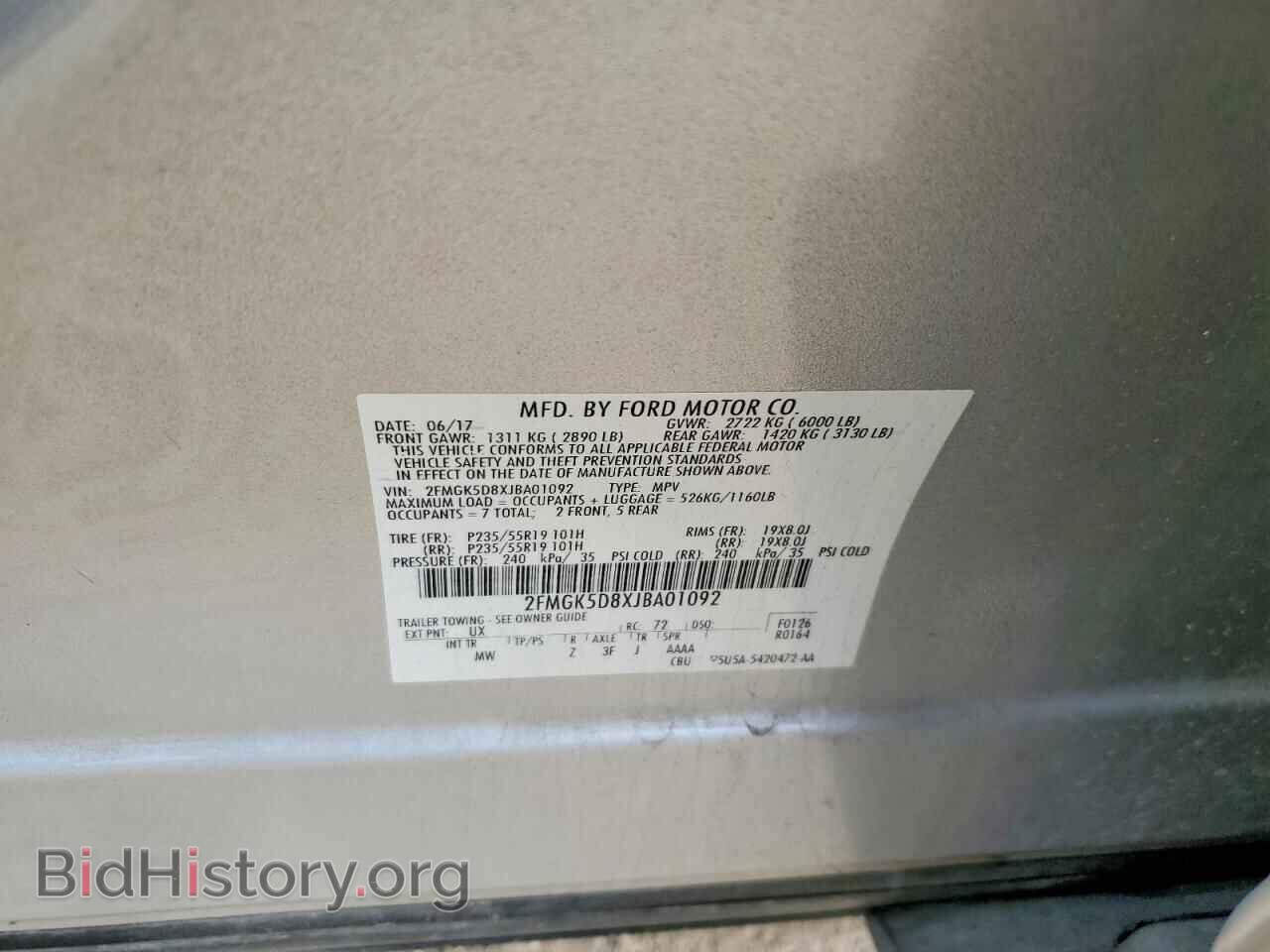 2018 FORD FLEX - VIN: 2FMGK5D8XJBA01092 - Photo 13