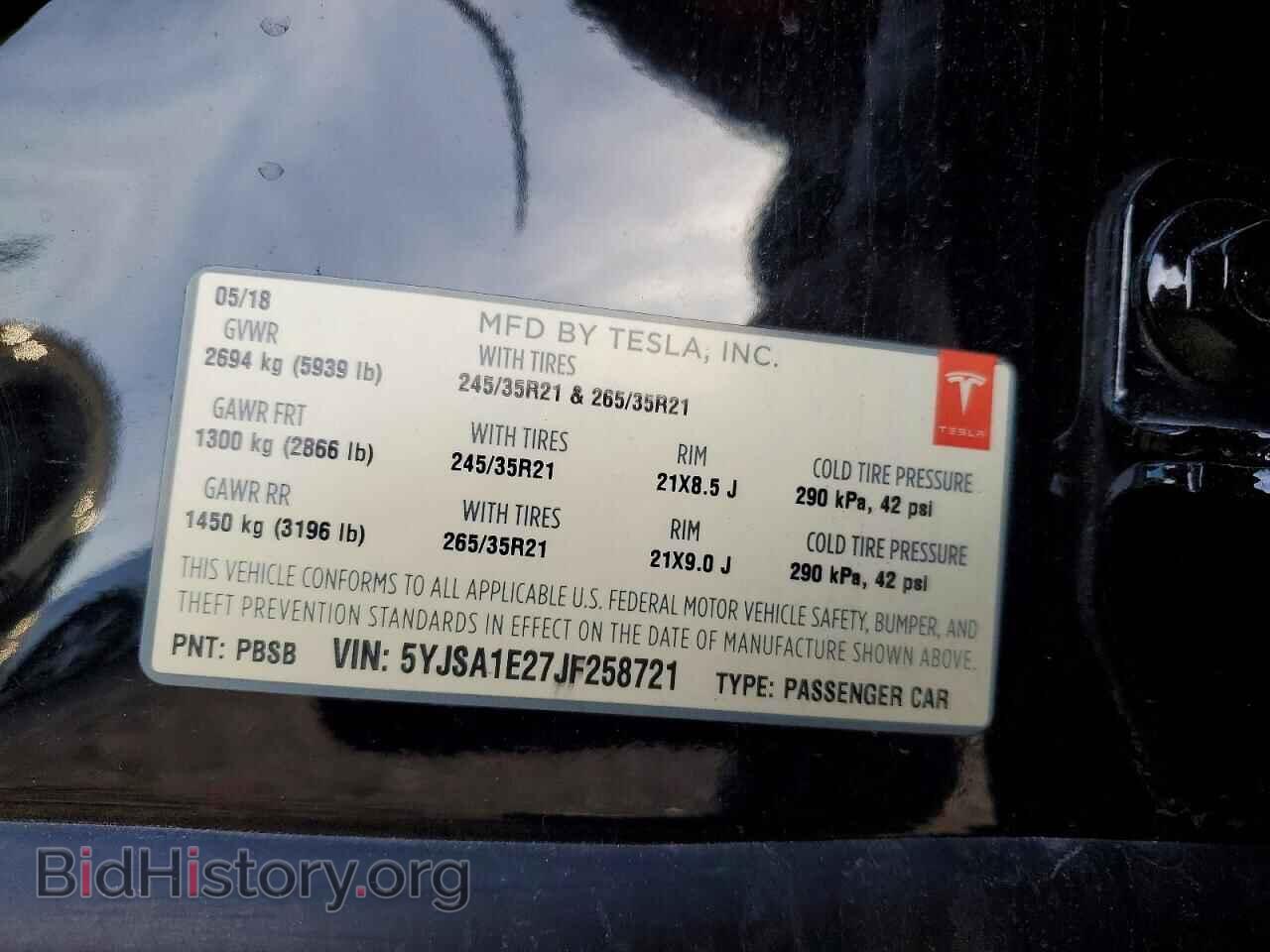 2018 TESLA MODEL S - VIN: 5YJSA1E27JF258721 - Photo 12