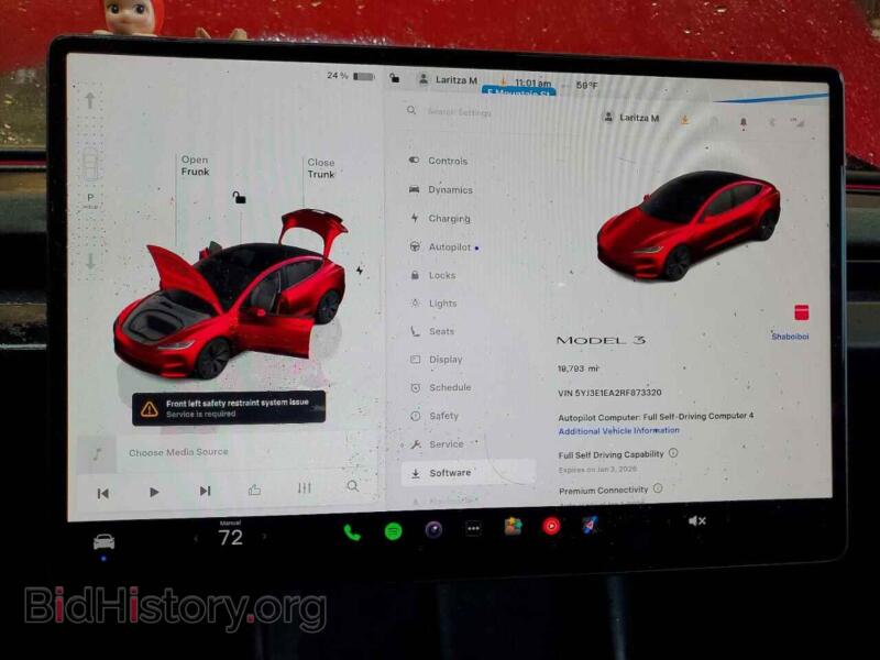 2024 Tesla MODEL 3 (VIN 5YJ3E1EA2RF873320) — photo 9 of 12