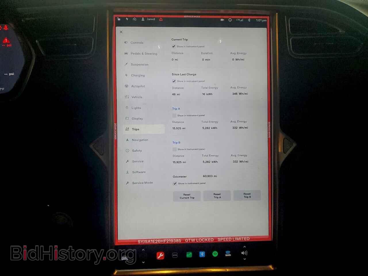 2017 TESLA MODEL S - VIN: 5YJSA1E26HF219385 - Фото 9