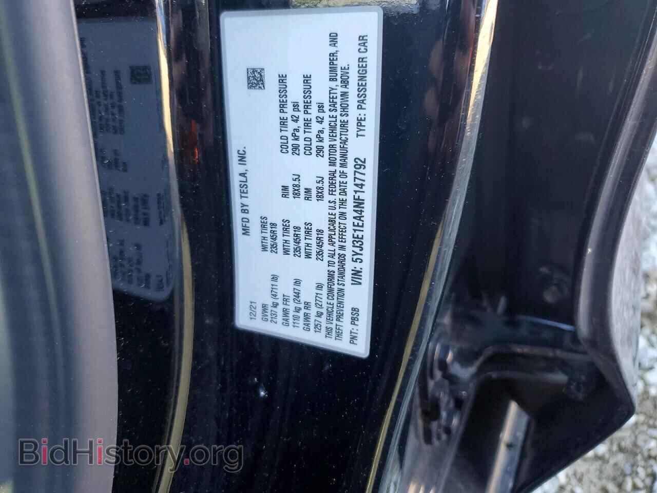 2022 TESLA MODEL 3 - VIN: 5YJ3E1EA4NF147792 - Photo 14