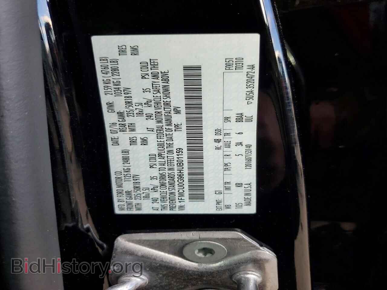 2017 FORD ESCAPE - VIN: 1FMCU0G96HUB01159 - Фото 13