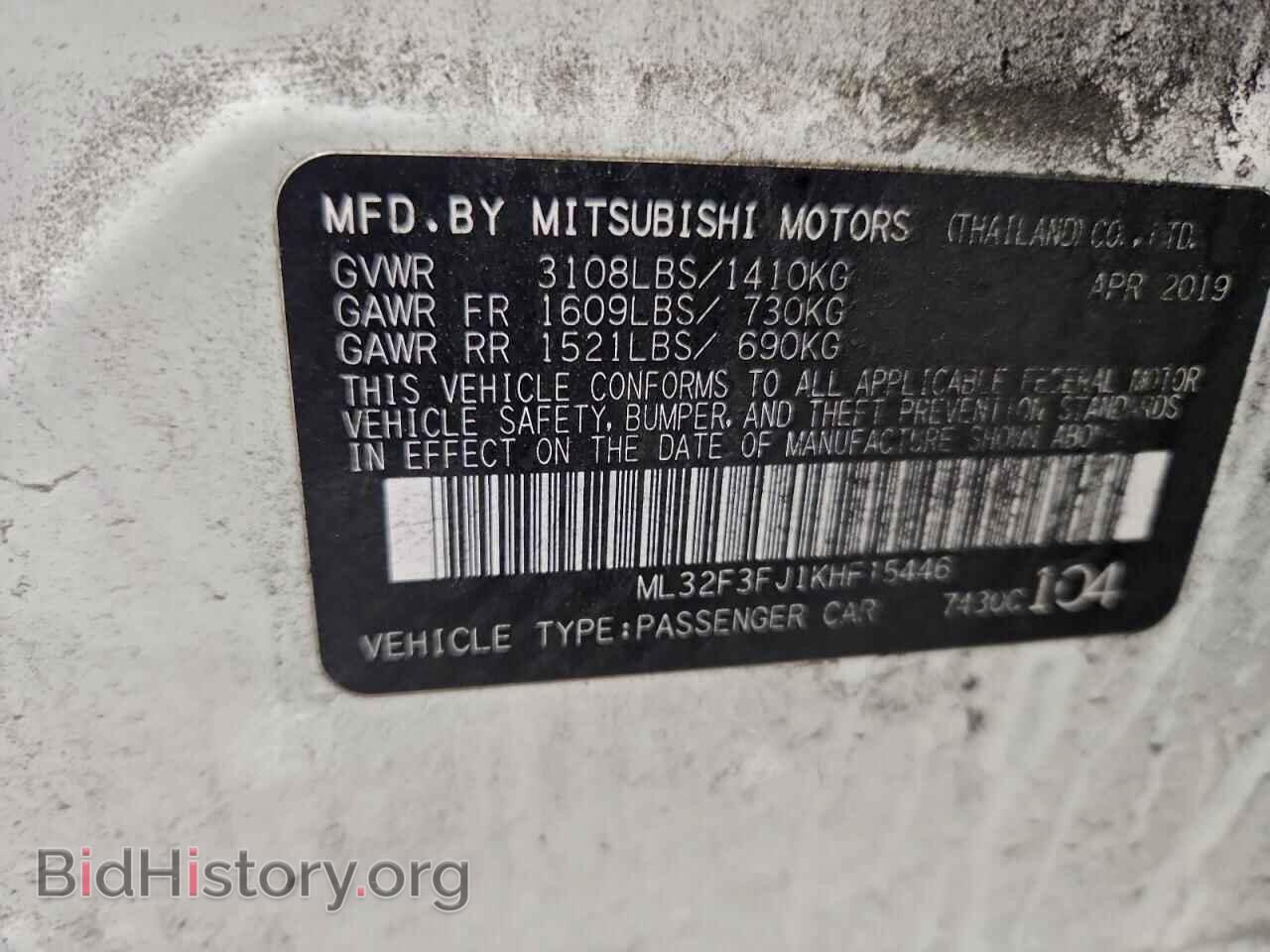 2019 MITSUBISHI MIRAGE - VIN: ML32F3FJ1KHF15446 - Фото 12